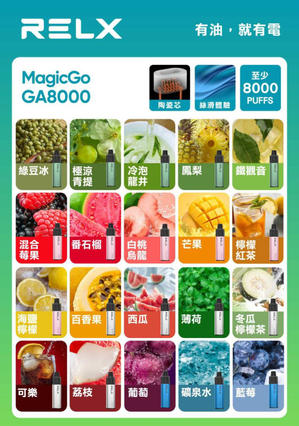 RELX 悅刻抛棄式8000口 有油就有電